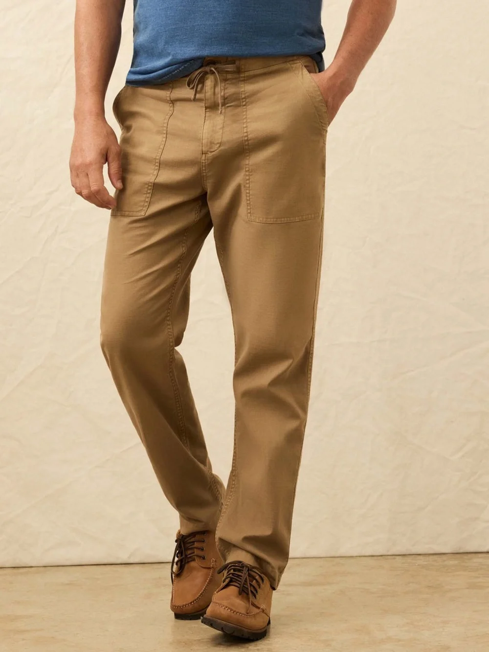 FAHERTY Dune Uility Pant in Wood Bark